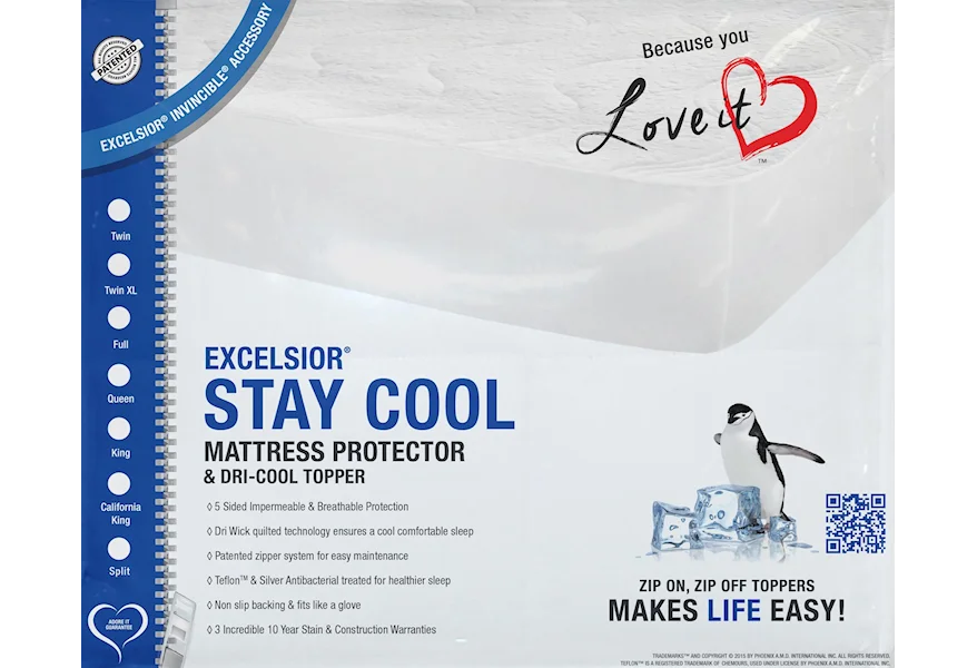 Stay Cool II 10" Full Mattress Protector by Excelsior at SlumberWorld