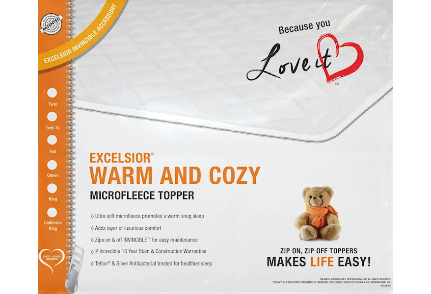 Warm & Cozy Cal King Mattress Topper by Excelsior at SlumberWorld