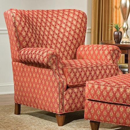 Upholstered Wing Lounge Chair with Tapered Legs