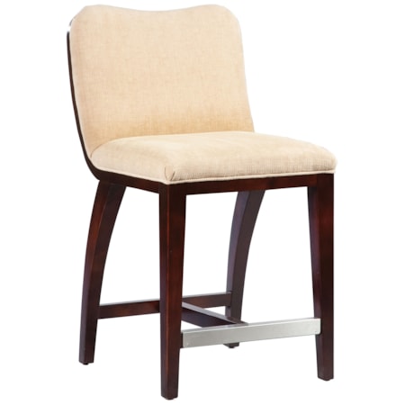 High End Counter Stool with Wood Accents