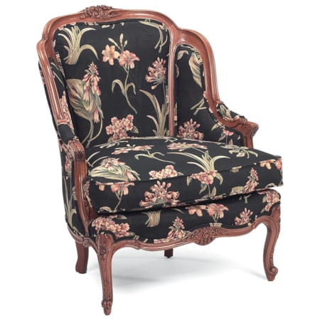 Exposed Wood Upholstered Chair