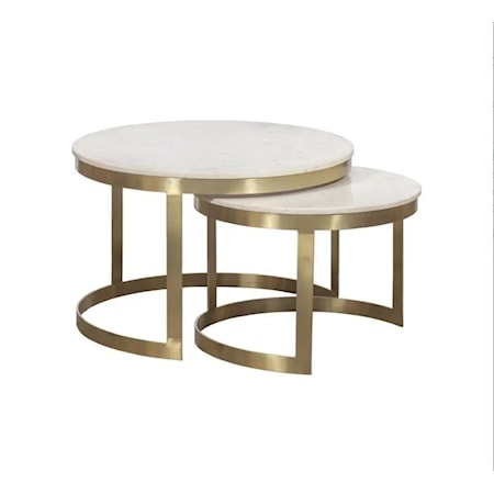 Sundries Stone Inlay Nesting Cocktail Tables