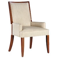 Contemporary Dining Room Arm Chair with Exposed Wood Accents 