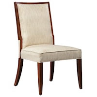 Contemporary Dining Room Side Chair with Exposed Wood Accents