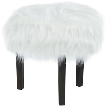 Furry Round Ottoman