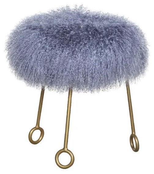 Furry Round Ottoman
