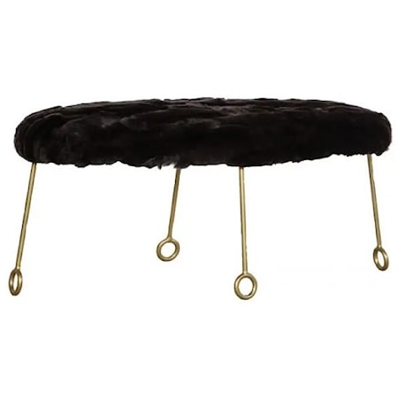 Furry Oval Ottoman