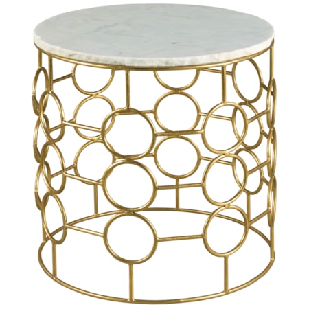 24" Round End Table w/Marble Top