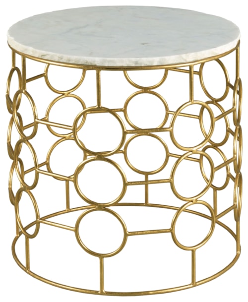 Contemporary 24" Round End Table w/Marble Top