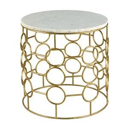 24" Round End Table w/Marble Top