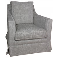 Customizable Swivel Chair with Slope Arms, Box Border Back and a Skirt