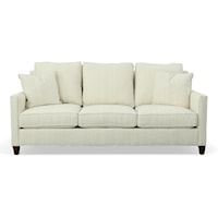 Customizable 3 Seat Sofa with Slope Arms, Boxed Border Back Cushions and Tapered Legs