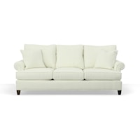 Customizable Sofa with Panel Arms, Boxed Border Backs and Tapered Legs