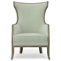 Traditional Shaped Wing Back Chair with Tapered Legs