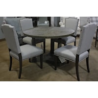 Traditional Dining Table with 4 Upholstered Side Chairs