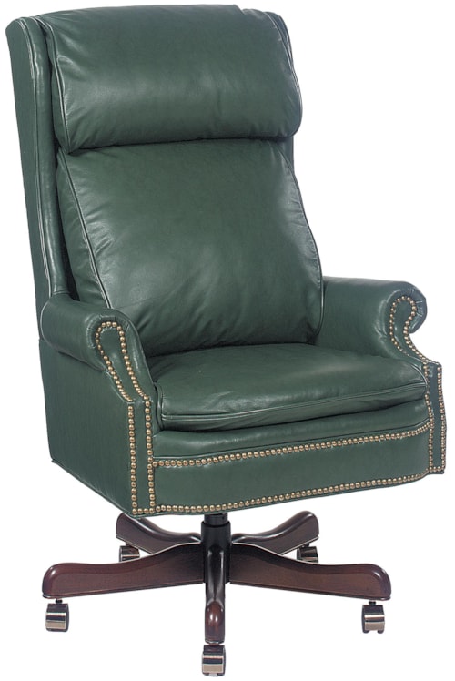 Traditional Executive Swivel Chair with Nailhead Trim