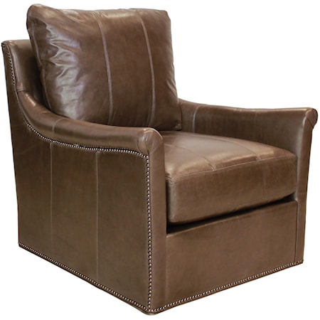 Swivel Chair with Nailheads