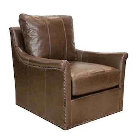 Swivel Chair with Nailheads