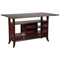 Flip-Top Wine Rack Console Table with Open Storage Display Space