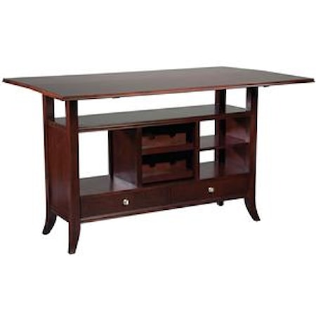 Flip-Top Wine Rack Console Table