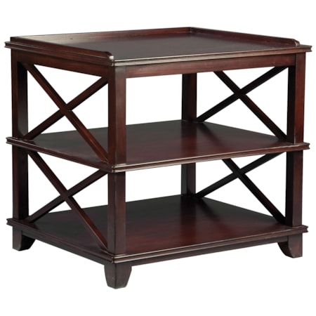 Casual End Table with Open Storage