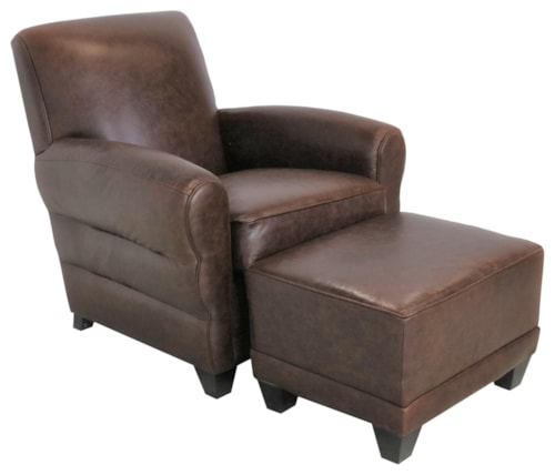 Leather Chair and Ottoman
