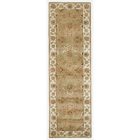 Sage/Ivory 2'-3" x 8' Runner Rug