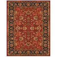 Red/Navy 3'-6" x 5'-6" Area Rug