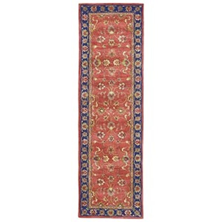 Red/Navy 2'-3" x 8' Runner Rug