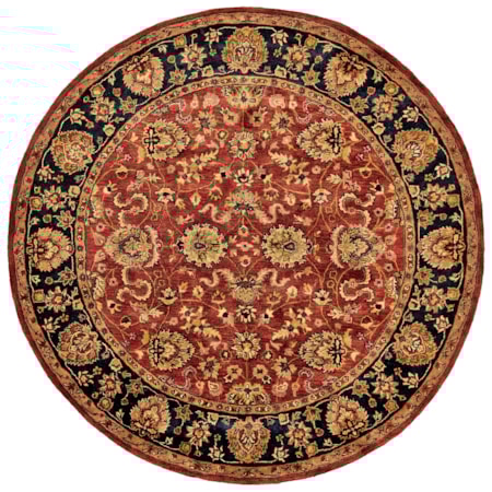 Red/Navy 8' x 8' Round Area Rug
