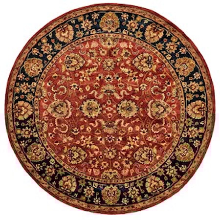 Red/Navy 8' x 8' Round Area Rug