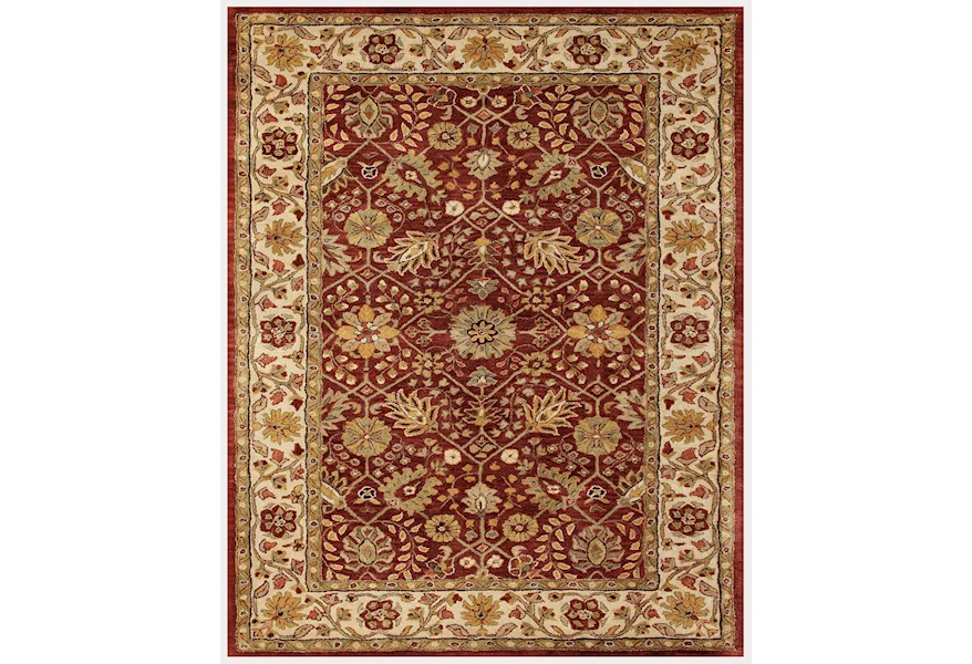 Alexandra Cranberry/Ivory 3'-6" x 5'-6" Area Rug by Feizy Rugs at Jacksonville Furniture Mart