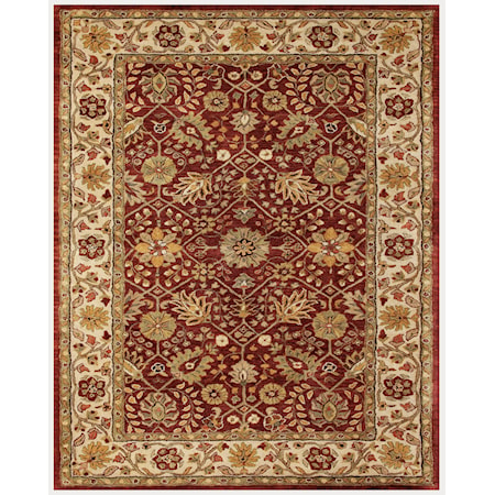 Cranberry/Ivory 8' X 11' Area Rug