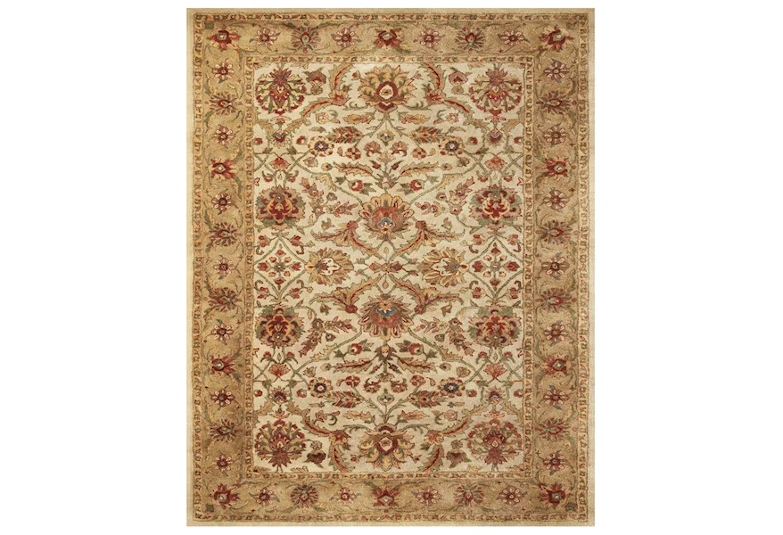 Alexandra Ivory/Light Gold 5' x 8' Area Rug by Feizy Rugs at Jacksonville Furniture Mart