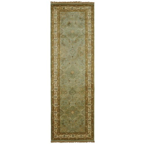 Ocean/Beige 2'-3" x 8' Runner Rug