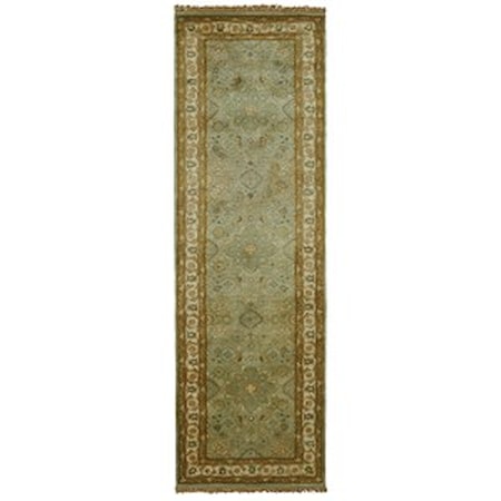 Ocean/Beige 2'-3" x 8' Runner Rug