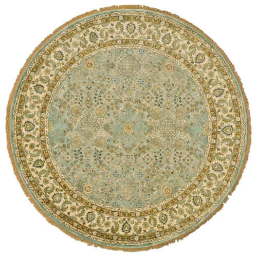 Ocean/Beige 8' x 8' Round Area Rug