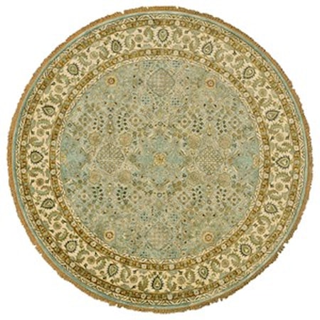 Ocean/Beige 8' x 8' Round Area Rug