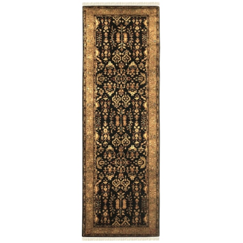 Black/Gold 2'-3" x 8' Runner Rug
