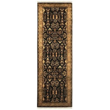 Black/Gold 2'-3" x 8' Runner Rug
