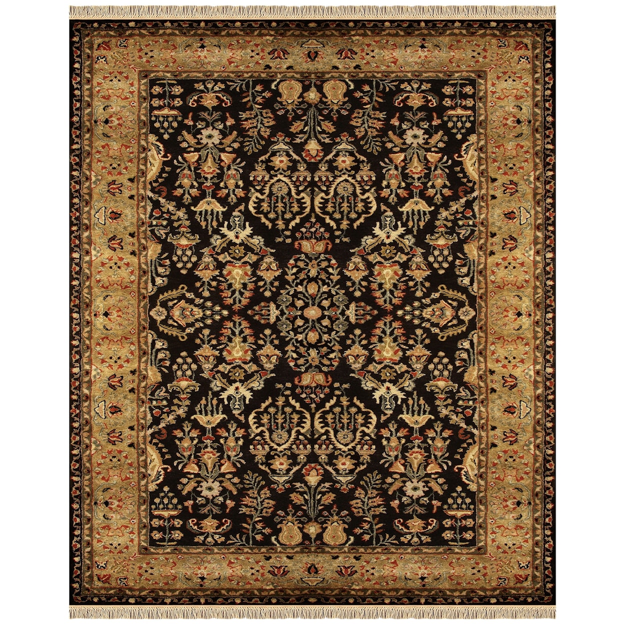 Feizy Rugs Amore Black/Gold 8' x 8' Round Area Rug