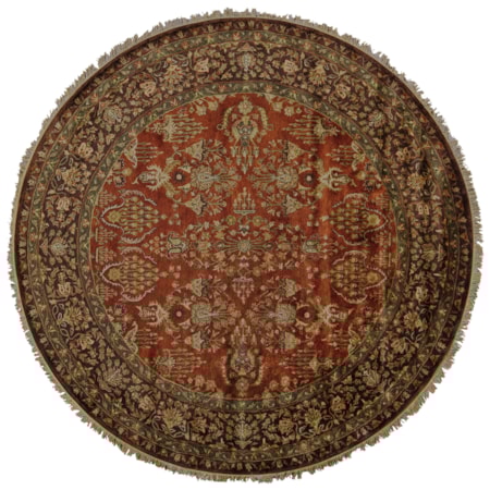 Cinnamon/Plum 8' x 8' Round Area Rug
