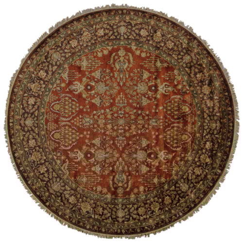 Cinnamon/Plum 8' x 8' Round Area Rug
