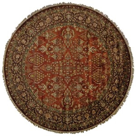 Cinnamon/Plum 8' x 8' Round Area Rug
