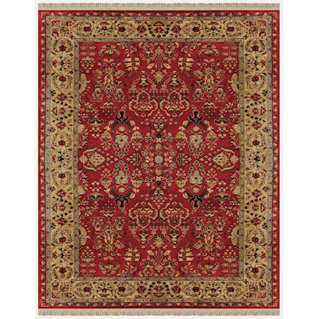Red/Light Gold 3'-6" x 5'-6" Area Rug