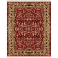 Red/Light Gold 5' x 8' Area Rug