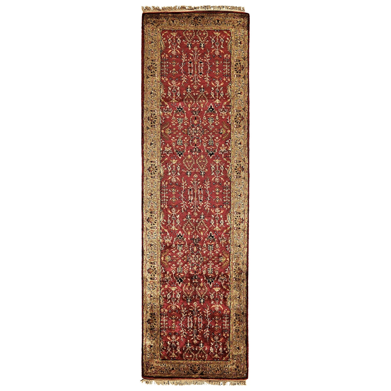 Feizy Rugs Amore Red/Light Gold 2'-3" x 8' Runner Rug