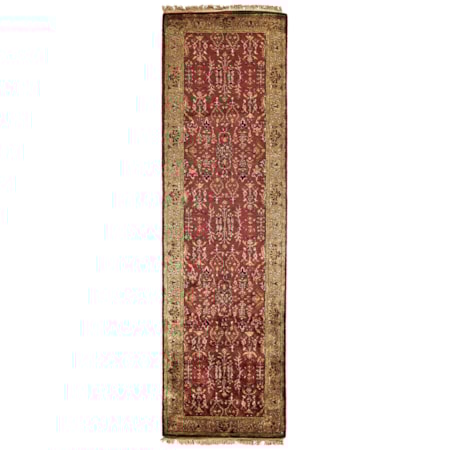 Red/Light Gold 2'-3" x 8' Runner Rug
