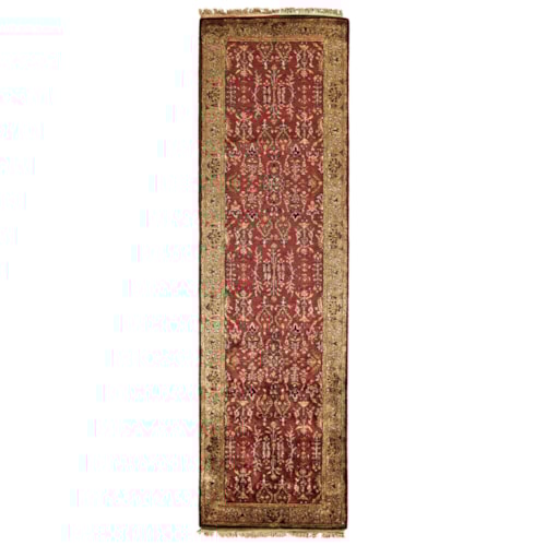 Red/Light Gold 2'-3" x 8' Runner Rug