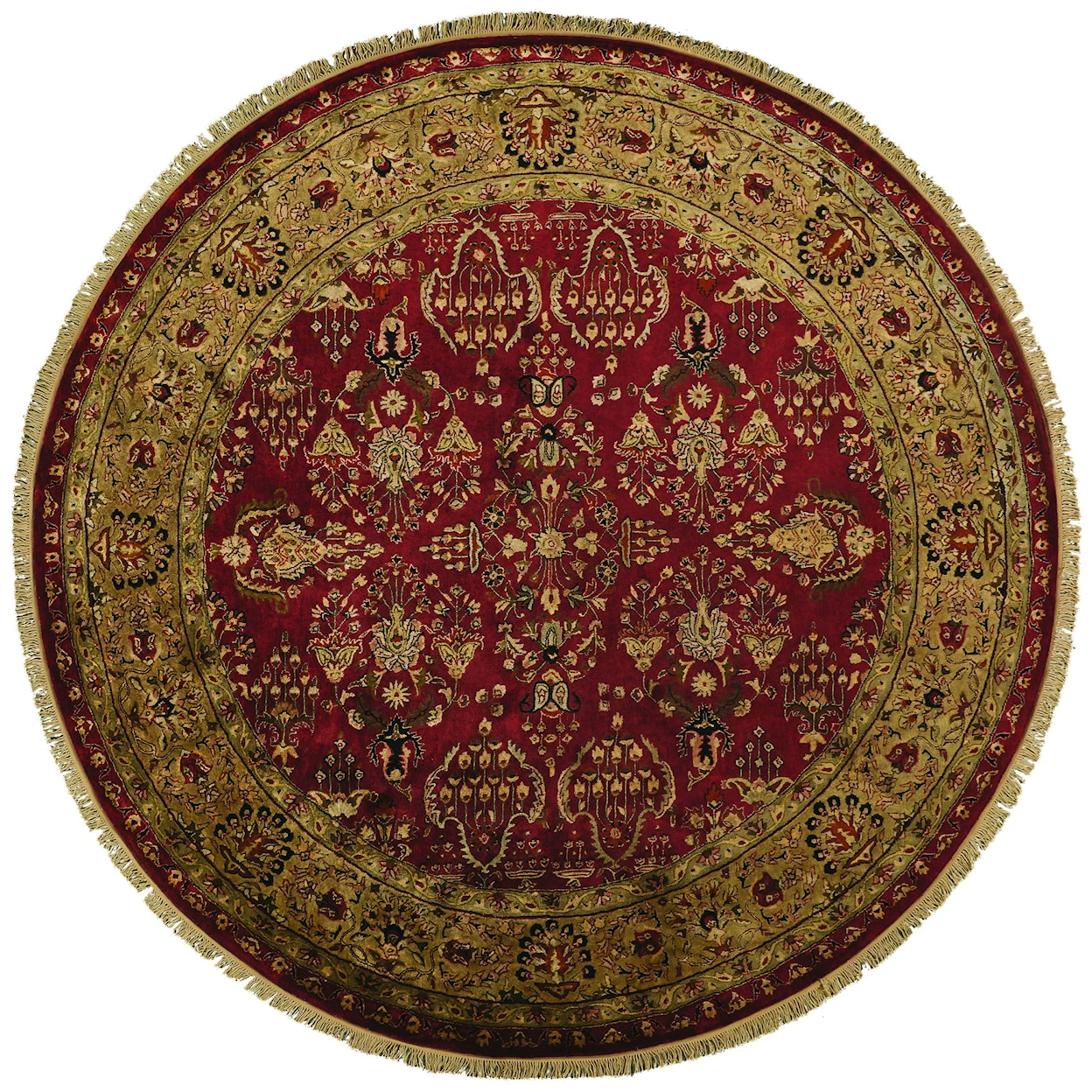 Feizy Rugs Amore Red/Light Gold 8' x 8' Round Area Rug